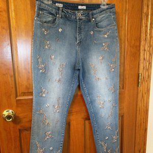 Women's Embroidered Tribal Jeans - size 14